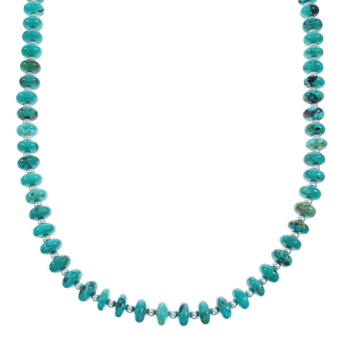 Turquoise Sterling Silver Bead Necklace KX121331